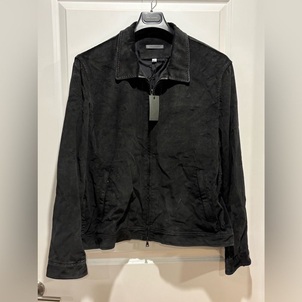 $1298 NWT John Varvatos Jacket 58 Gray Moleskin Charcoal Men's Dundy 100% Cotton